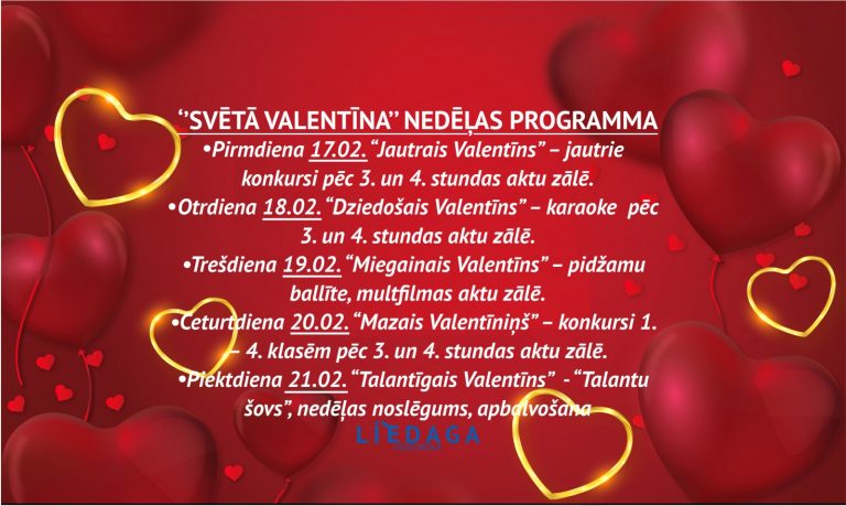 Read more about the article “Svētā Valentīna” nedēļas programma
