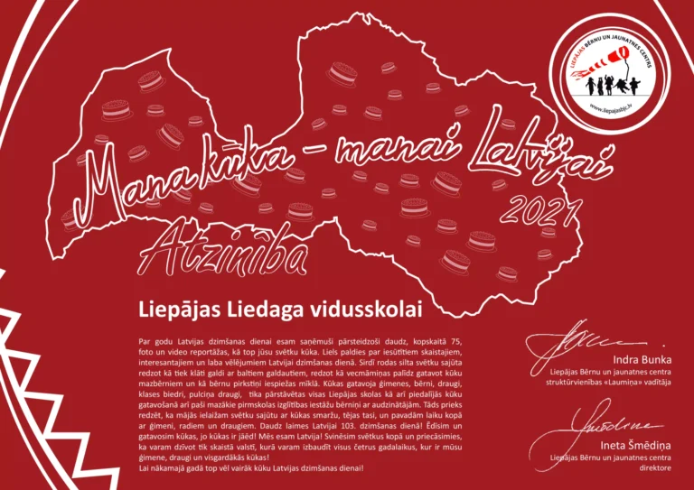 Read more about the article Latvijas dzimšanas dienai veltītā konkursā “Mana kūka manai Latvijai” rezultāti
