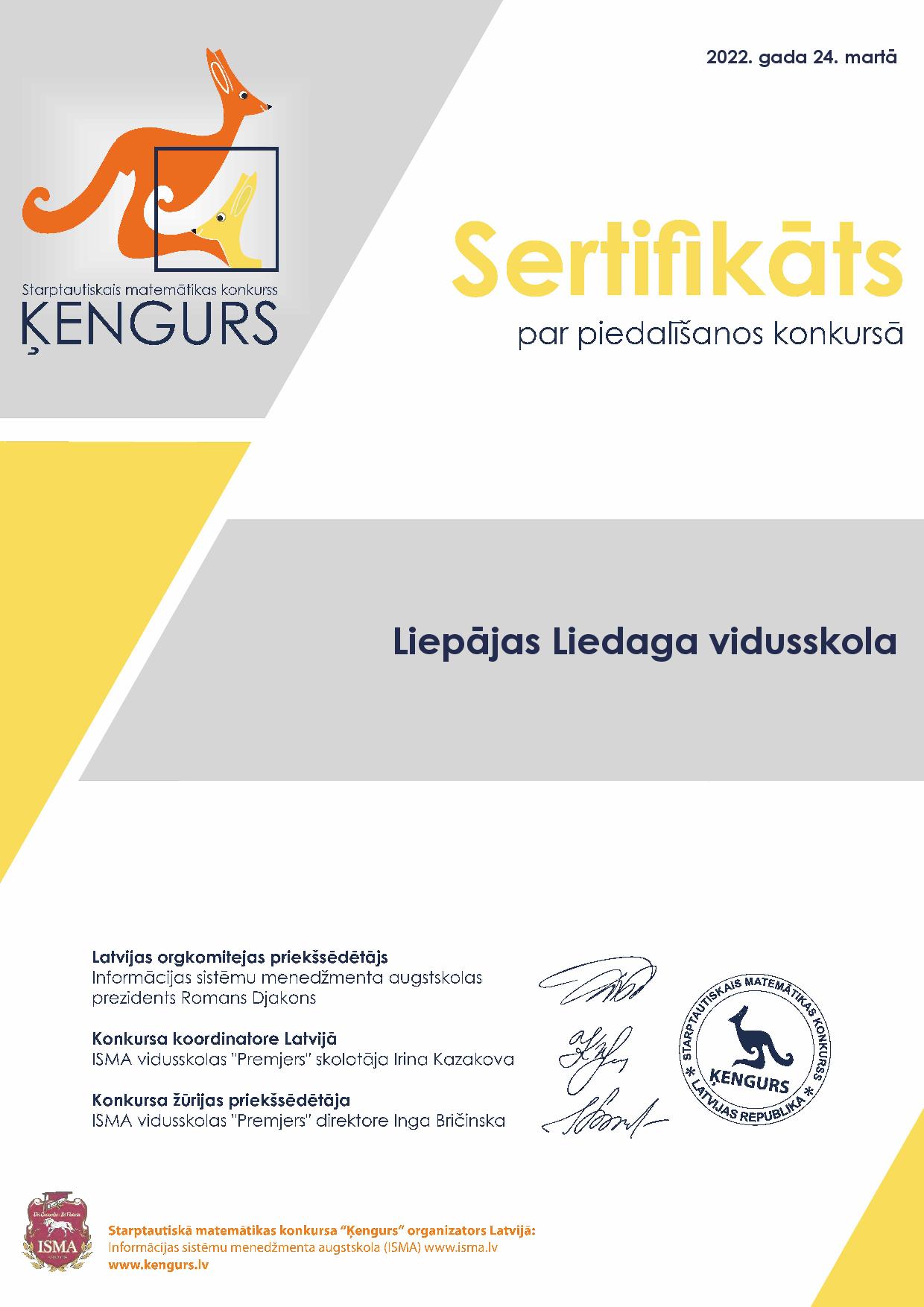 You are currently viewing Starptautisks matemātikas konkurss “Ķengurs”, 2022.g.